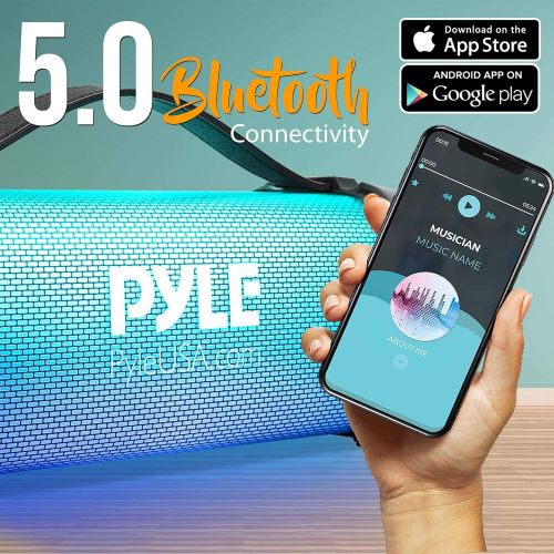  Pyle Wireless Portable Bluetooth Boombox Speaker - 300 Watt Rechargeable Boom Box Speaker Portable Music Barrel Loud Stereo System with AUX Input, MP3/USB Port, Fm Radio, 2.5 Tweeter -