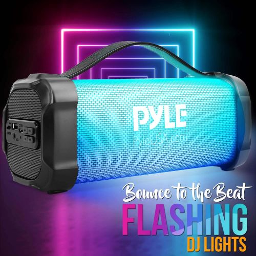  Pyle Wireless Portable Bluetooth Boombox Speaker - 300 Watt Rechargeable Boom Box Speaker Portable Music Barrel Loud Stereo System with AUX Input, MP3/USB Port, Fm Radio, 2.5 Tweeter -