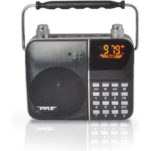  Pyle Portable Lightweight Headset Microphone Voice Amplifier, FM Radio with Digital LCD Display, Ideal for Teachers, Presentations, Karaoke, Tour Guides, USB/SD Card Slot. (PWMA63)