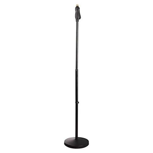  Pyle Universal Microphone Stand - M-6 Mic Mount Holder and Height Adjustable from 27.5” to 57.5” Inch High w/ Compact Round Base Plate - Quick Setting Lock-Tight Knob Lightweight a