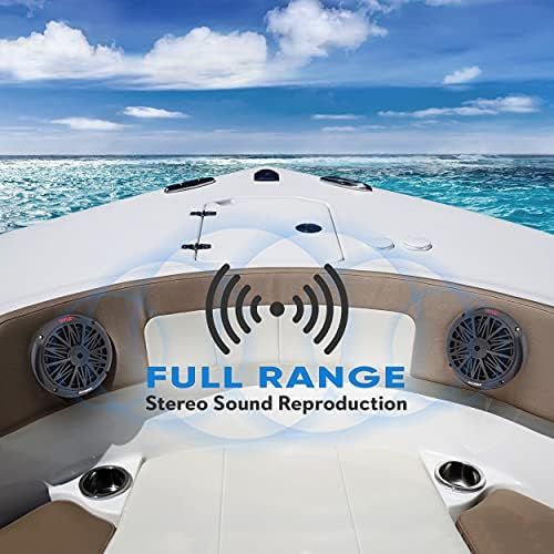  200 Watt Marine Boat Speaker System Weather Proof Dual 2 Way 6.5 Inch Outdoor Speakers w/ 85Hz-6kHz Frequency Response, Heavy Duty 8oz Magnet Structure - Pyle PLMR6KB