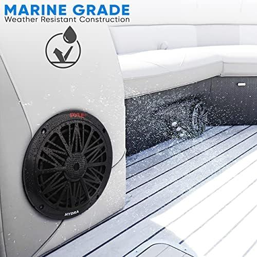  200 Watt Marine Boat Speaker System Weather Proof Dual 2 Way 6.5 Inch Outdoor Speakers w/ 85Hz-6kHz Frequency Response, Heavy Duty 8oz Magnet Structure - Pyle PLMR6KB