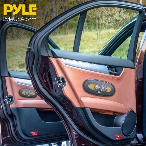  Pyle Car Three Way Speaker System - Pro 4x10 Inch 300 Watt 4 Ohm Mid Tweeter Component Audio Sound Speakers for Car Stereo w/ 45 Oz Magnet, 2.45” Mount Depth Fits Standard OEM - Py