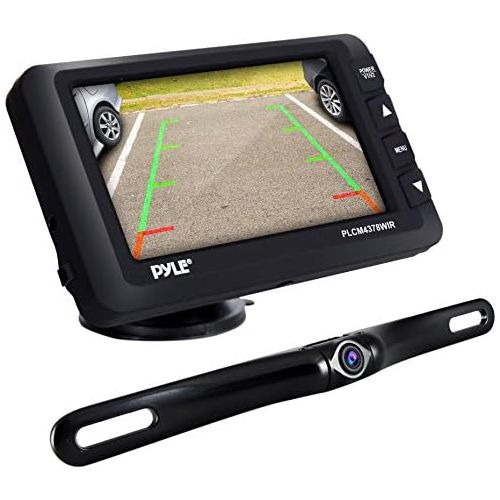  Pyle Upgraded Wireless Backup Camera and Monitor Kit - Vehicle Parking Reverse System IP67 Waterproof and Fog Resistant w/ 4.3’’ LCD Screen and Tilt-Adjustable Dash Cam w/ Night Vi