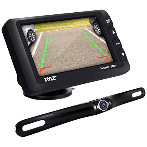  Pyle Upgraded Wireless Backup Camera and Monitor Kit - Vehicle Parking Reverse System IP67 Waterproof and Fog Resistant w/ 4.3’’ LCD Screen and Tilt-Adjustable Dash Cam w/ Night Vi