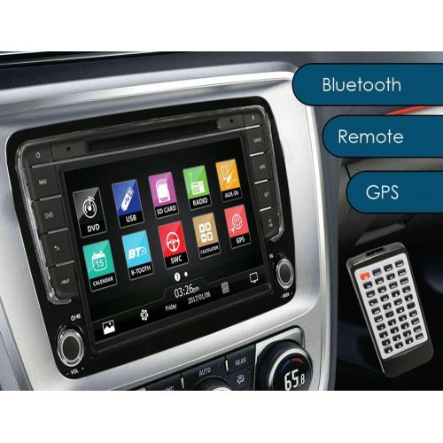  Pyle 2013 VW Jetta Console Radio Stereo Receiver System, GPS Navigation, 8’’ HD Touchscreen Display, Bluetooth Wireless, CD/DVD Player, AM/FM Radio, Double DIN (PVWJETTA13)