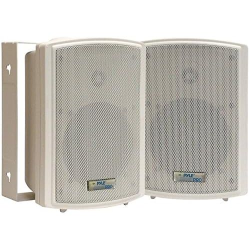  Pyle Dual Waterproof Outdoor Speaker System - 5.25 Inch Pair of White Weatherproof Wall/Ceiling Mounted Speakers w/Heavy Duty Grill, Universal Mount - for Use in The Pool, Patio, Indoor