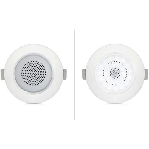  Pyle 4” Pair Flush Mount in-Wall in-Ceiling 2-Way Home Speaker System Built-in LED Lights Aluminum Housing Spring Clips Polypropylene Cone & Tweeter 2 Ch Amplifier 160 Watts (PDICL