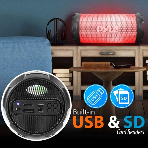  Pyle Wireless Portable Bluetooth Boombox Speaker - 100Watt Hi-Fi Rechargeable Boom Box Speaker Portable Music Barrel Loud Stereo System With AUX Input, MP3/USB/SD Port, Fm Radio, 2 Twee