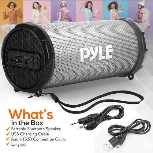  Pyle Wireless Portable Bluetooth Boombox Speaker - 100Watt Hi-Fi Rechargeable Boom Box Speaker Portable Music Barrel Loud Stereo System With AUX Input, MP3/USB/SD Port, Fm Radio, 2 Twee