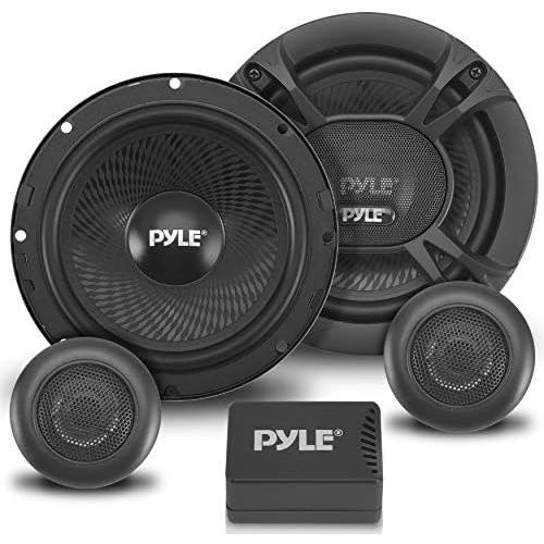  Pyle 2-Way Car Stereo Speaker System - 360W 6.5 Inch Universal Pro Audio Car Speaker OEM Quick Replacement Component Speaker Vehicle Door/Side Panel Mount Compatible w/ Crossover Networ