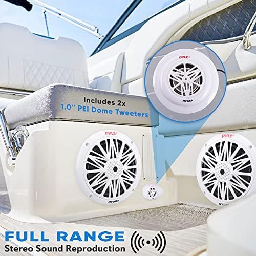  200 Watt Marine Speaker System - Weather Resistant Dual 2 Way 6.5 Inch Outdoor Stereo Audio Sound Speakers w/ 85Hz-6kHz Frequency Response, Heavy Duty 8oz Magnet Structure - Pyle P