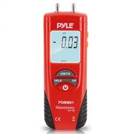 Pyle Manometer 11 Unit of Pressure - Meters Digital Measurement Maximum 10 PSI Data Hold & Error Code Measure Gauge Differential Gas Tester - Large LCD Backlit Dual Display w/Auto Power