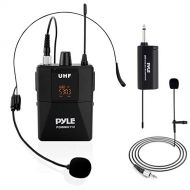 Pyle UHF Wireless Microphone System Kit - Portable Professional Cordless Microphone Set Wireless Mic Kit w/Headset Mic, Lavalier Mic, Beltpack Transmitter, Receiver - Karaoke & Conferen
