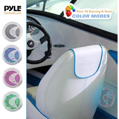  4) Pyle Waterproof 150 Watt Marine LED Speakers, White/6.5 Inch PLMR6LEW