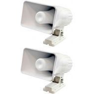 Pyle PHSP4 6 50W Indoor/Outdoor Waterproof Home PA Horn Speaker, White, 2 Pack with Mounting Bracket and Hardware