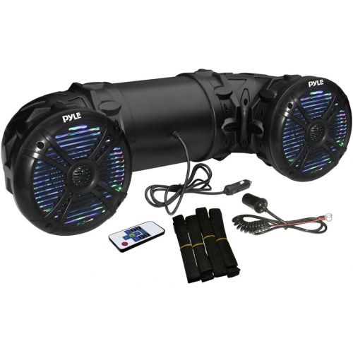  Pyle Marine ATV Powered Speakers - 4.0 Wireless Bluetooth, 800 Watt, Color Changing Led Lights & Nilight NI06A-72W 12Inch 12 Inch 72W Spot Flood Combo Bar Off Road Boat Driving Led