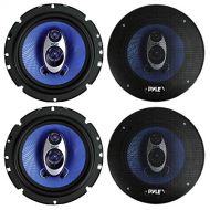 4 New Pyle PL63BL 6.5 720 Watt 3-Way Car Audio Coaxial Speakers Blue Stereo
