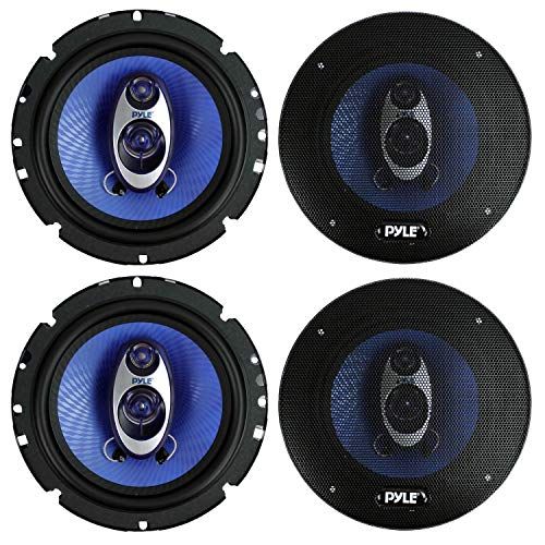  4 New Pyle PL63BL 6.5 720 Watt 3-Way Car Audio Coaxial Speakers Blue Stereo