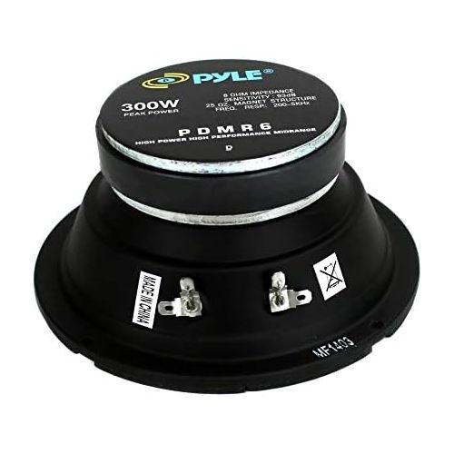  2) Pyle PDMR6 6.5 600W Car Mid Bass MidRange Woofer Audio Speakers 8 Ohm Black