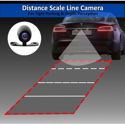  Pyle Backup Car Camera Rear View Screen Monitor System - Parking & Reverse Safety Distance Scale Lines, Waterproof, Night Vision, 170° View Angle, 4.3 LCD Video Color Display for V