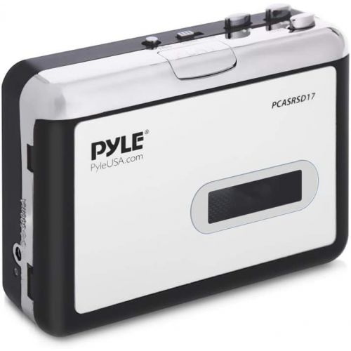  Pyle 2-in-1 Cassette-to-MP3 Converter Player Recorder - Portable Battery Powered Tape Audio Digitizer, USB Walkman Cassette Player with Manual/Auto Record, 3.5mm Audio Jack, Headphones,