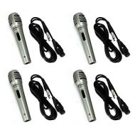 4) PYLE PDMIK1 Professional Moving Coil Dynamic Handheld Microphones Mic + Cable