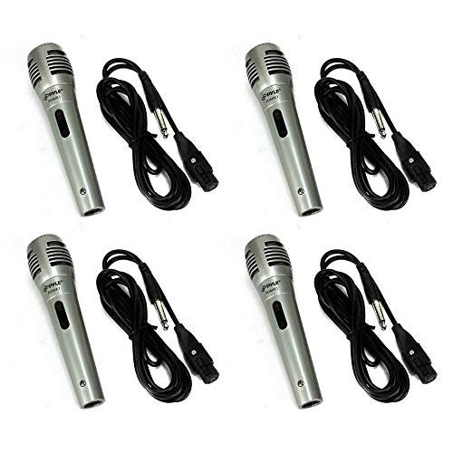  4) PYLE PDMIK1 Professional Moving Coil Dynamic Handheld Microphones Mic + Cable