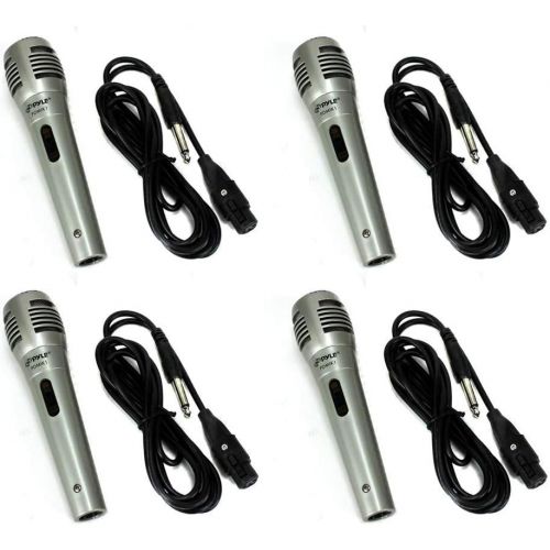  4) PYLE PDMIK1 Professional Moving Coil Dynamic Handheld Microphones Mic + Cable