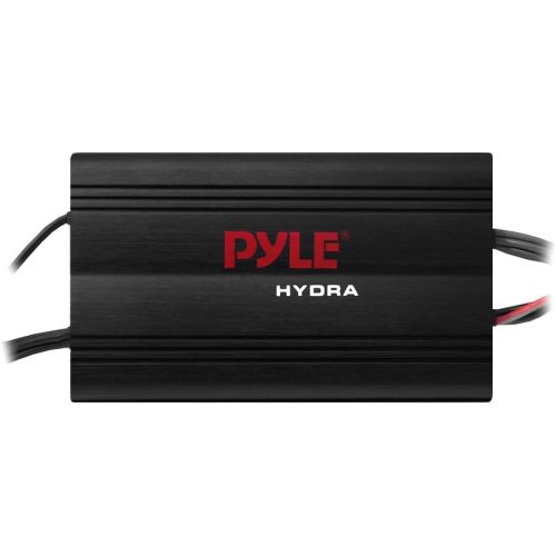  Pyle Hydra Marine Amplifier - Upgraded Elite Series 800 Watt 4 Channel Micro Amplifier - Waterproof, GAIN Level Controls, RCA Stereo Input, 3.5mm Jack, MP3 & Volume Control (PLMRMP