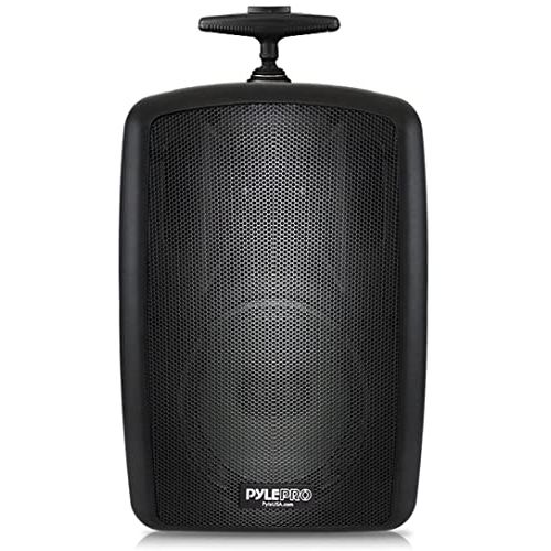  Pyle Wireless Portable PA Speaker System - 360W Bluetooth Compatible Battery Powered Rechargeable Outdoor DJ sound Speaker Microphone Set with MP3 USB SD FM Radio RCA 1/4 Mic In Wheels