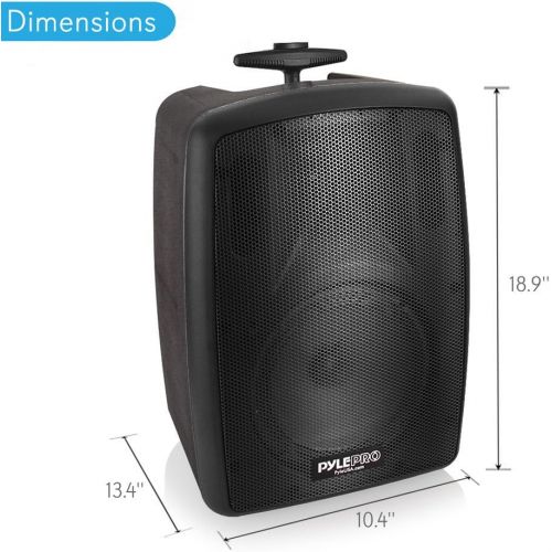  Pyle Wireless Portable PA Speaker System - 360W Bluetooth Compatible Battery Powered Rechargeable Outdoor DJ sound Speaker Microphone Set with MP3 USB SD FM Radio RCA 1/4 Mic In Wheels