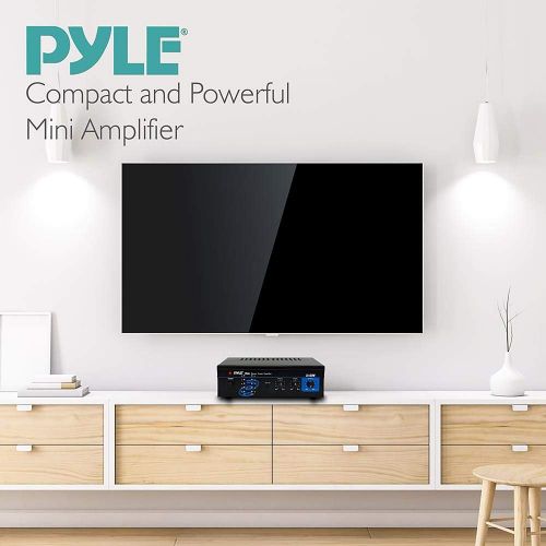  Pyle 2x120 Watt Home Audio Speaker Power Amplifier - Portable Dual Channel Surround Sound Stereo Receive