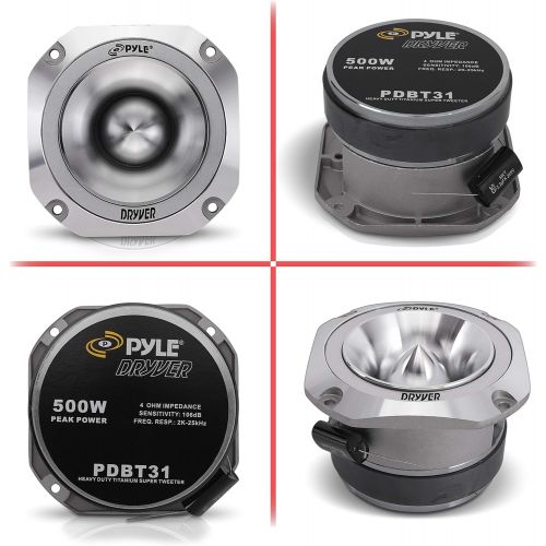  1.5” Audio Car Tweeter Speaker - Aluminum Die-Cast Frame, 500 Watt Peak, 2 kHz - 25 kHz Frequency Response, 4 Ohm, Heavy Duty 30 oz. Magnet Structure - Pyle PDBT31 SILVER