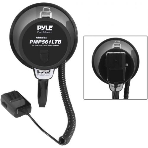  Pyle Portable PA Megaphone Speaker with Built-in Rechargeable Battery, LED Lights, Siren Alarm Mode & Adjustable Volume Control Black (2 Pack)