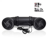 Pyle Waterproof Marine ATV Powered Speakers - 500W UTV Bluetooth Sound System All-Terrain Sound ATV Speakers w/ AUX 3.5mm, 6.5” Dual Audio Sound System for Car, Boat, Golf Carts & Jetsk