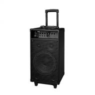 Pyle Wireless Portable PA Speaker System - 800W Bluetooth Compatible Rechargeable Battery Powered Outdoor Sound Speaker Microphone Set w/ 30-Pin iPod dock, Wheels - 1/4 to AUX RCA