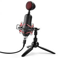 Pyle Professional USB Cardioid Condenser Microphone - Audio Mic w/USB Cable, Built-in Pop Filter, Adjustable Desktop Stand - for Gaming PS4, Streaming, Podcasting, Studio, YouTube