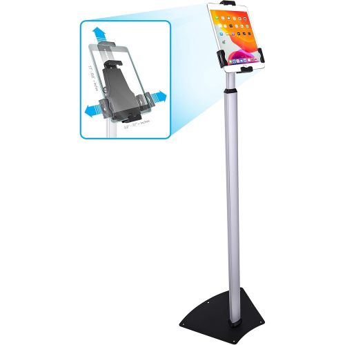  Anti-Theft Adjustable Tablet Security Stand - Metal Floor Mount Tablet Holder w/Lock, 360 ° Rotation, Works w/iPad Mini, Kindle Fire HD, Samsung Galaxy, Android Tablets - Pyle PSPA