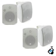 Pyle PDWR54BTW Bluetooth 600W Waterproof 5.25 Powered Outdoor Speakers (2 Pair)