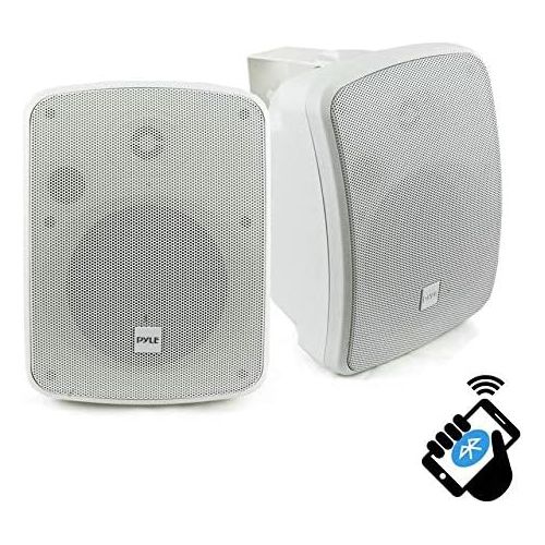  Pyle PDWR54BTW Bluetooth 600W Waterproof 5.25 Powered Outdoor Speakers (2 Pair)