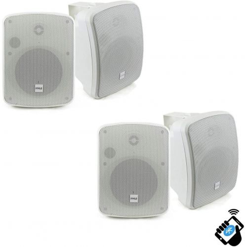  Pyle PDWR54BTW Bluetooth 600W Waterproof 5.25 Powered Outdoor Speakers (2 Pair)