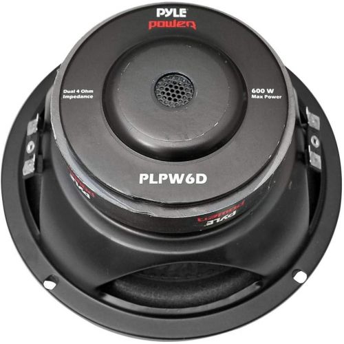  PYLE PLPW6D 6 Dual Voice Coil 4-Ohm Black Car Stereo Audio Subwoofers (2 Pack)