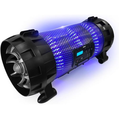  Pyle Portable Wireless BoomBox Stereo Rechargeable Speaker System with App Controlled LED Beats Party Lights, Bluetooth and NFC, Microphone Input, AUX for MP3 Player, USB Reader, F