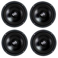 4) Pyle Pro 8 Inch 360 Watt 8-Ohm Black Driver Mid Range Audio Speakers PDMR8