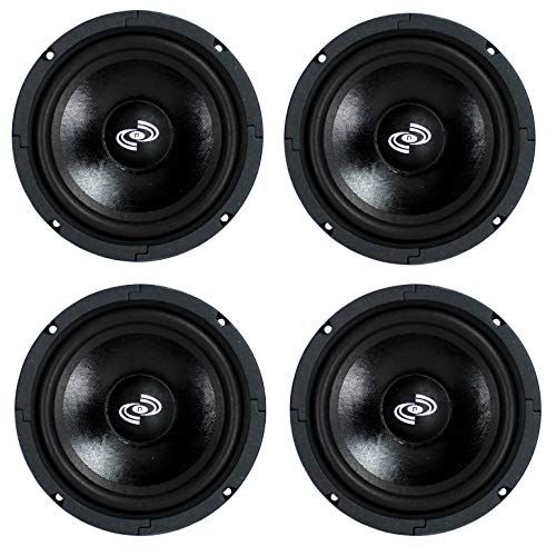  4) Pyle Pro 8 Inch 360 Watt 8-Ohm Black Driver Mid Range Audio Speakers PDMR8