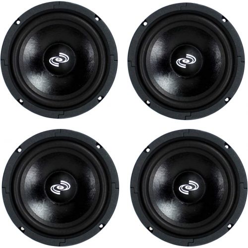  4) Pyle Pro 8 Inch 360 Watt 8-Ohm Black Driver Mid Range Audio Speakers PDMR8