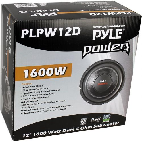  PYLE PLPW12D 12 1600W 4Ohm DVC Car Stereo Power Subwoofer Dual Coil (6 Pack)