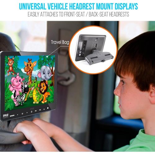  Pyle Universal Car Headrest Mount Monitor-9.4 Inch Vehicle Multimedia CD DVD Player-Smart Audio Video Entertainment System w/HDMI & Hi-Res TV LCD Screen - Includes Mounting Bracket -Pyl