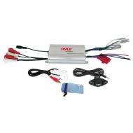 Pyle Hydra Marine Amplifier - Upgraded Elite Series 400 Watt 4 Channel Micro Amplifier - Waterproof, GAIN Level Controls, RCA Stereo Input, 3.5mm Jack, MP3 & Volume Control (PLMRMP